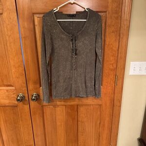 T Party Fashion Charcoal Long Sleeve Top